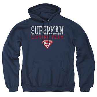 Superman Lifting Team Adult Pull Over Hoodie