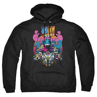 Teen Titans Go To The Movies Burst Through Adult Pull Over Hoodie