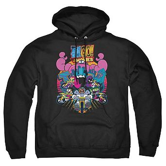 Teen Titans Go To The Movies Burst Through Adult Pull Over Hoodie