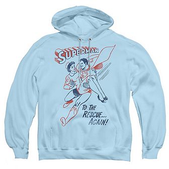 Superman To The Rescue Adult Pull Over Hoodie