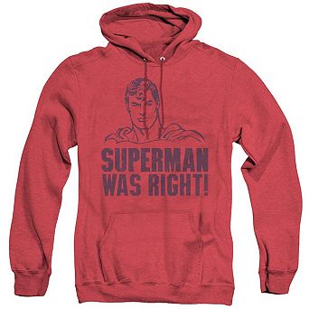 Superman Was Right Adult Heather Hoodie