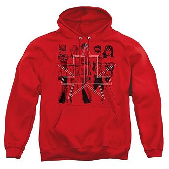 Justice League of America Five Stars Adult Pull Over Hoodie