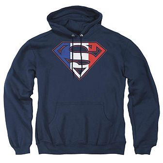 Superman French Shield Adult Pull Over Hoodie