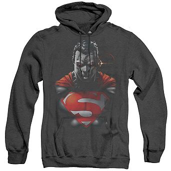 Superman Heat Vision Charged Adult Heather Hoodie