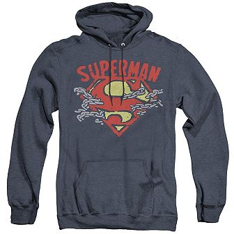 Superman Chain Breaking Adult Heather Hoodie