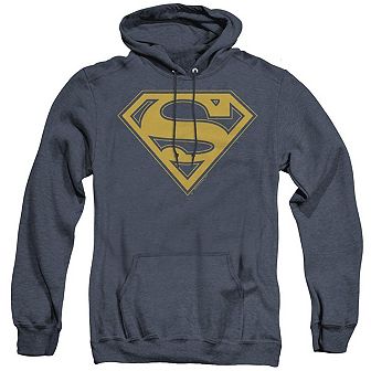 Superman Maize & Blue Shield Adult Heather Hoodie