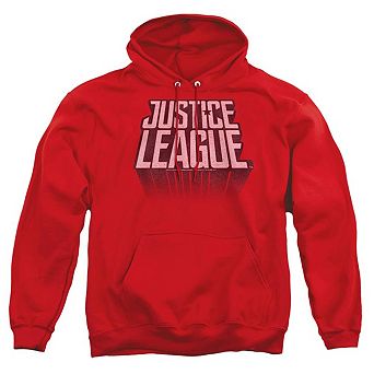 Justice League Movie League Distressed Adult Pull Over Hoodie