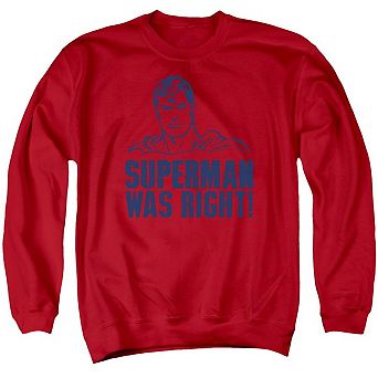 Superman Was Right Adult Crewneck Sweatshirt