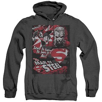 Superman Save Us All Adult Heather Hoodie