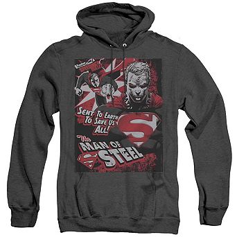 Superman Save Us All Adult Heather Hoodie