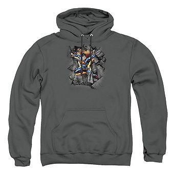 Superman Break On Through Adult Pull Over Hoodie