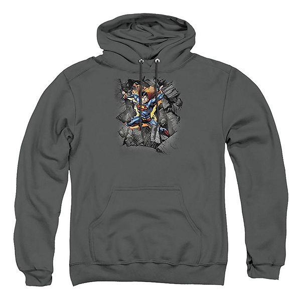 Superman Break On Through Adult Pull Over Hoodie