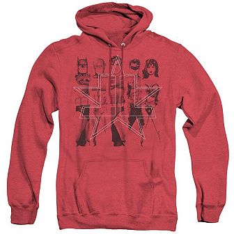 Justice League of America Five Stars Adult Heather Hoodie