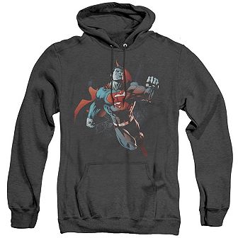 Superman Up In The Sky Adult Heather Hoodie