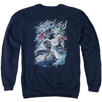 Justice League Of America Ride The Lightening Adult Crewneck Sweatshirt