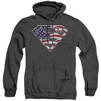 Superman All American Shield Adult Heather Hoodie