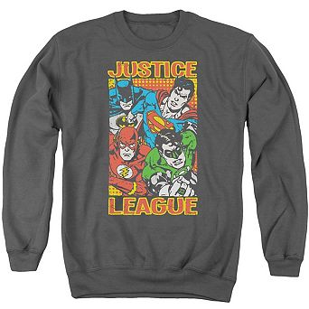 Justice League Of America Hero Mashup Adult Crewneck Sweatshirt