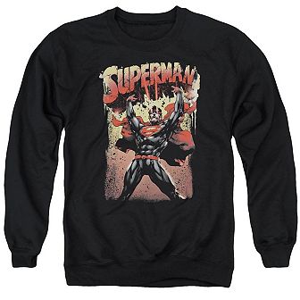 Superman Lift Up Adult Crewneck Sweatshirt