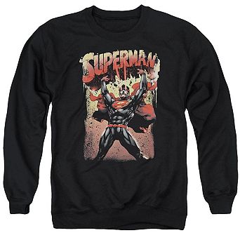 Superman Lift Up Adult Crewneck Sweatshirt
