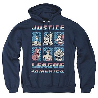 Justice League of America American League Adult Pull Over Hoodie
