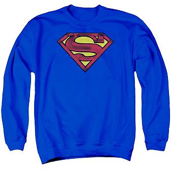 Superman Charcoal Shield Adult Crewneck Sweatshirt