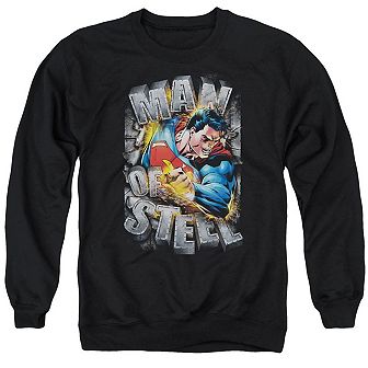 Superman Ripping Steel Adult Crewneck Sweatshirt