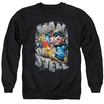 Superman Ripping Steel Adult Crewneck Sweatshirt