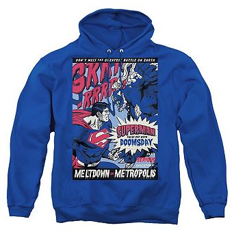 Superman Meltdown Adult Pull Over Hoodie