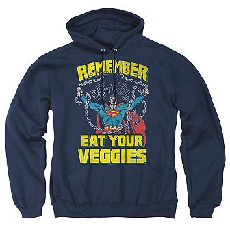 Superman Veggie Power Adult Pull Over Hoodie