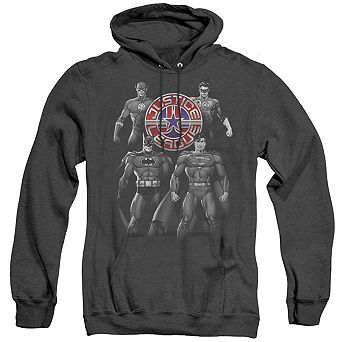 Justice League of America Shades Of Gray Adult Heather Hoodie