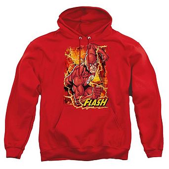 Justice League of America Flash Lightning Adult Pull Over Hoodie