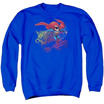 Superman Cool Word Adult Crewneck Sweatshirt