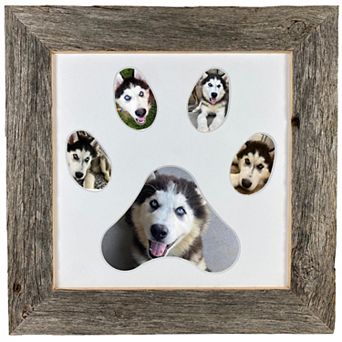 Rustic Farmhouse Paw Collage Series Reclaimed Wood Picture Frame With 5 Openings