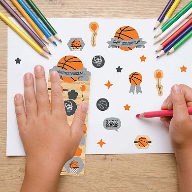 Big Dot Of Happiness Nothin' But Net Basketball Favor - Kids Stickers 16 Sheets 256 Stickers