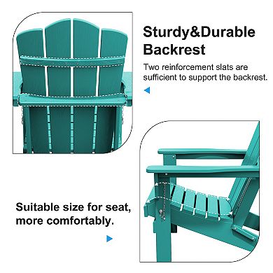 Folding Plastic  Adirondack Chair Weather Resistant Hdpe