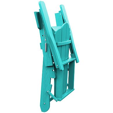 Folding Plastic  Adirondack Chair Weather Resistant Hdpe