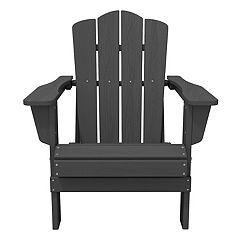 WestinTrends Dylan Adirondack Chair Set Of 2 - Gray, Durable HDPE Plastic, UV & Weather Resistant
