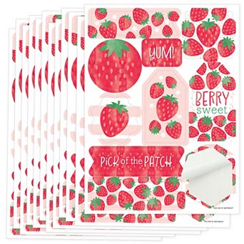 Big Dot Of Happiness Berry Sweet Strawberry Fruit Party Favor Sticker 12 Sheets 120 Stickers
