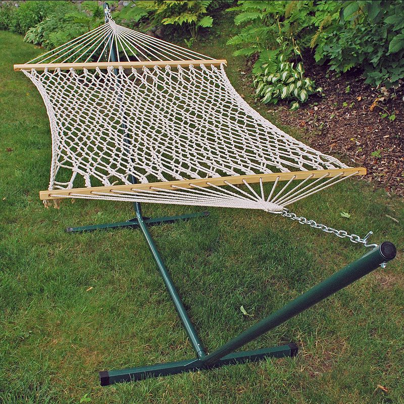 91156110 Algoma Rope Hammock and Stand - Outdoor, White sku 91156110