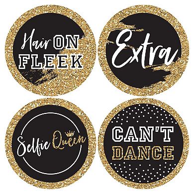 Big Dot Of Happiness Hoco Dance - Homecoming Funny Name Tags - Party Badges Sticker Set Of 12