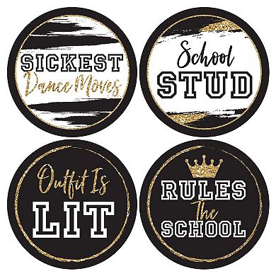 Big Dot Of Happiness Hoco Dance - Homecoming Funny Name Tags - Party Badges Sticker Set Of 12