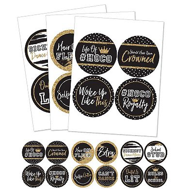 Big Dot Of Happiness Hoco Dance - Homecoming Funny Name Tags - Party Badges Sticker Set Of 12