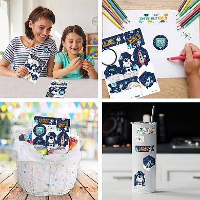 Big Dot Of Happiness Blast Off To Outer Space Party Favor Sticker 12 Sheets 120 Stickers