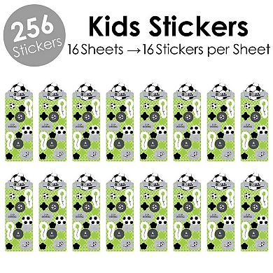 Big Dot Of Happiness Goaaal Soccer Birthday Party Favor Kids Stickers 16 Sheets 256 Stickers