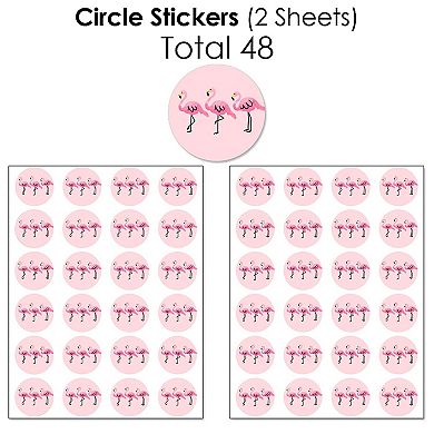 Big Dot Of Happiness Pink Flamingo - Party Like A Pineapple Candy Favor Sticker Kit 304 Pc