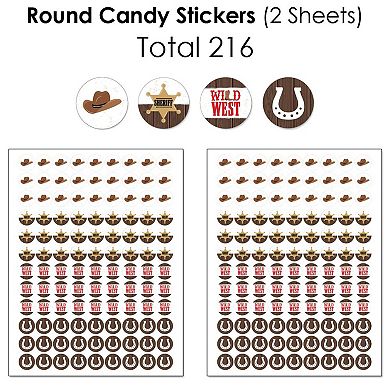 Big Dot Of Happiness Western Hoedown - Wild West Cowboy Party Candy Favor Sticker Kit 304 Pc