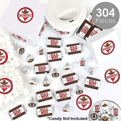 Big Dot Of Happiness Western Hoedown - Wild West Cowboy Party Candy Favor Sticker Kit 304 Pc
