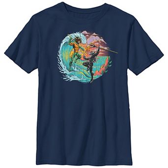 Boys 8-20 Husky DC Comics Aquaman And The Lost Kingdom Fight By The Volcano Graphic Tee