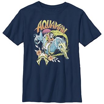 Boys 8-20 Husky DC Comics Aquaman And The Lost Kingdom Riding Seahorse Graphic Tee