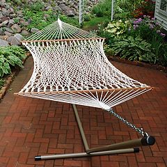 Merrick Lane Heavy Duty All-Weather Hanging Hammock Chair C-Stand with  Steel Offset Base and 360 Degree Rotation, Black 